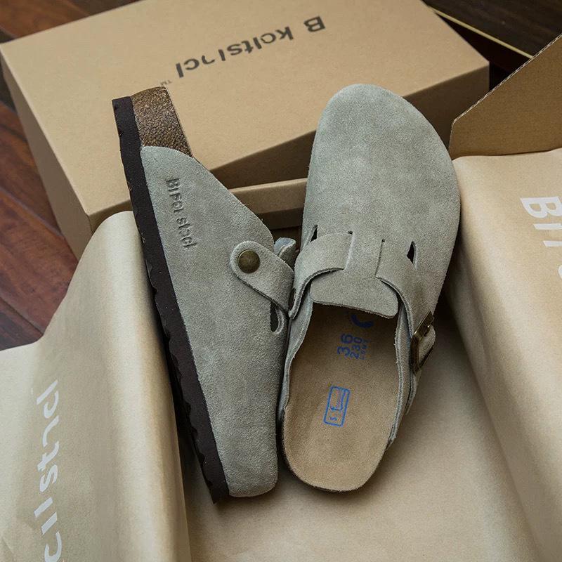 Официальные женские ретро шлепанцы Birkenstock на толстой пробковой подошве с закрытым носком - Универсальный трендовый дизайн для всех случаев 38 6260₽