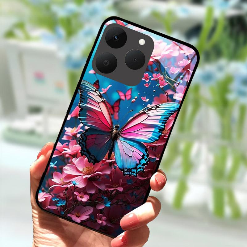 Luxury Tempered Glass Case For Realme 15T 5G Shockproof Hard PC Phone Case For Realme 15 T RMX5112 Cover Camera Protection Funda