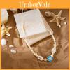 Floral Necklace With Shell Beads And Adjustable Cord For Women