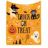 Couverture Flanelle Halloween Douce Confortable Carreaux Déco pour Canapé Chambre Vacances Automne
