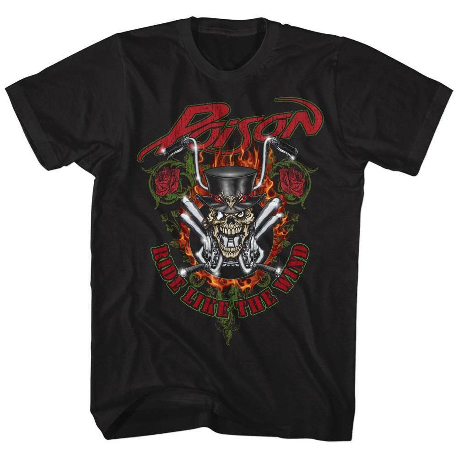 Poison Ride Like The Wind Black Adult T-Shirt M