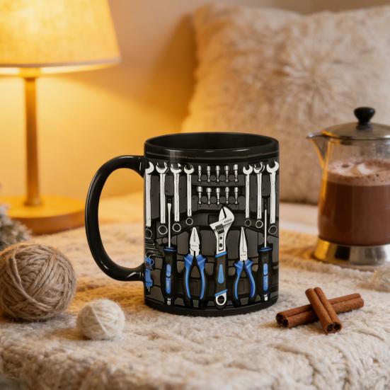 Mechanic Tool Box Coffee Mug 350ml Ceramic Tea Cup Wrench Screwdriver Hammer Mug Unique Gift for Engineers DIY Enthusiasts