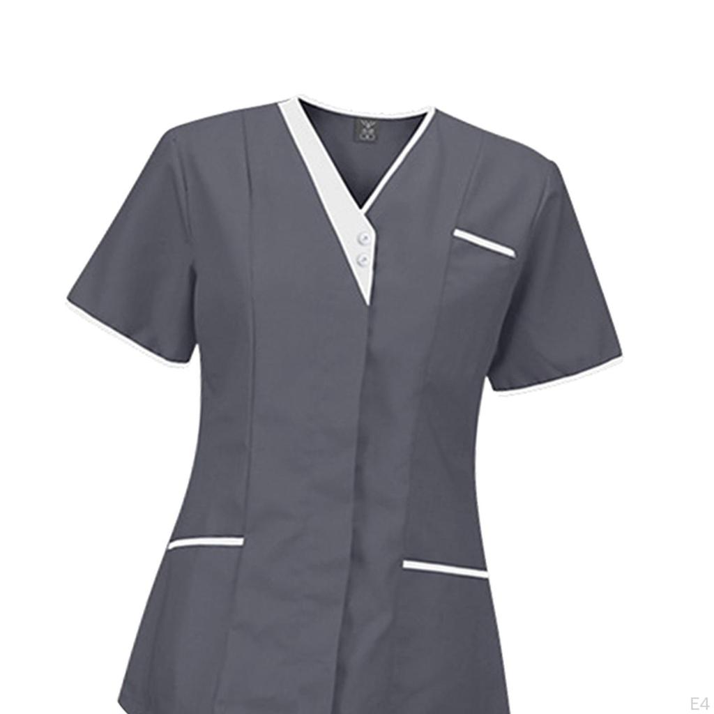 Uniformy pielęgniarskie Damskie zestawy medyczne Oddychające Wygodne Lekarz z kieszeniami, Góra kostiumu pielęgniarki