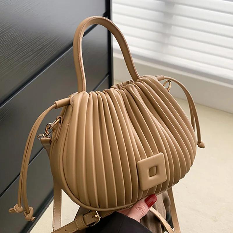 Torby wiaderkowe dla kobiet Małe torebki Niebieskie i zielone skórzane miękkie torby na ramię Luksusowa marka projektantów