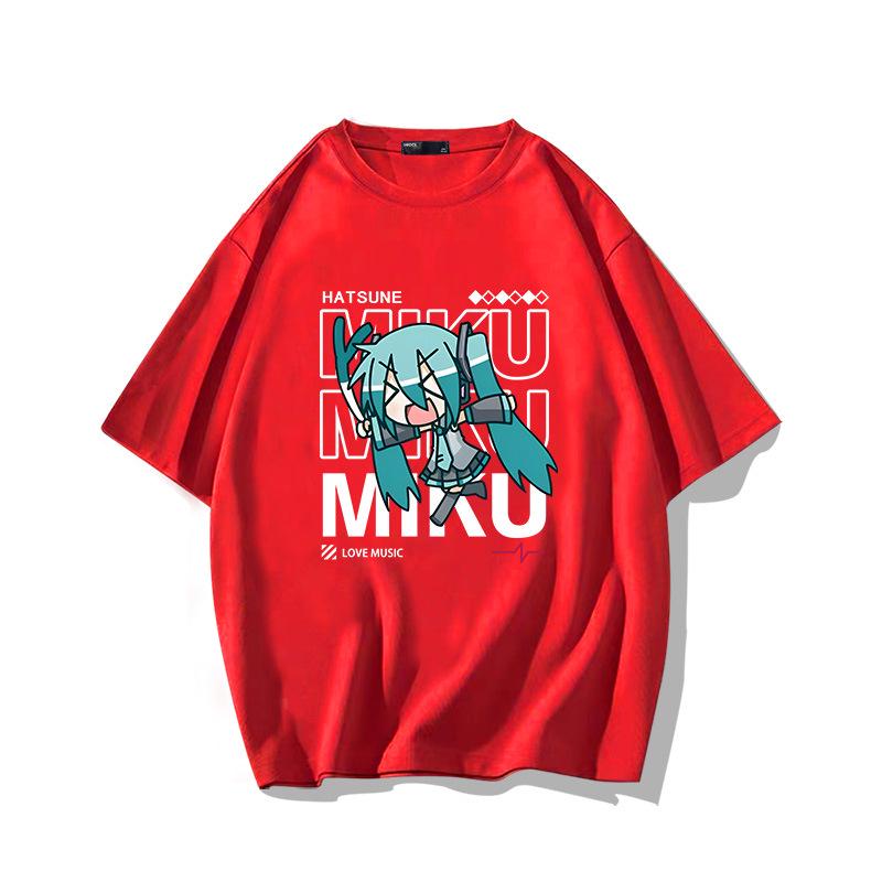 Diva Miku Hatsune Baumwoll-Kurzarm Herren Oversize T-Shirt für Teenager
