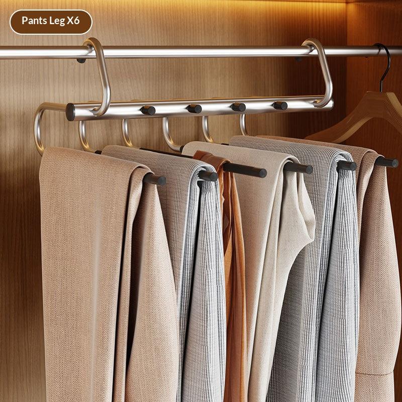 Stainless Steel Foldable Home Use Pants Rack Multi-layer Pants Hanger No-trace Pants Clip Multi-functional Storage Hanger Simple 38.5cm