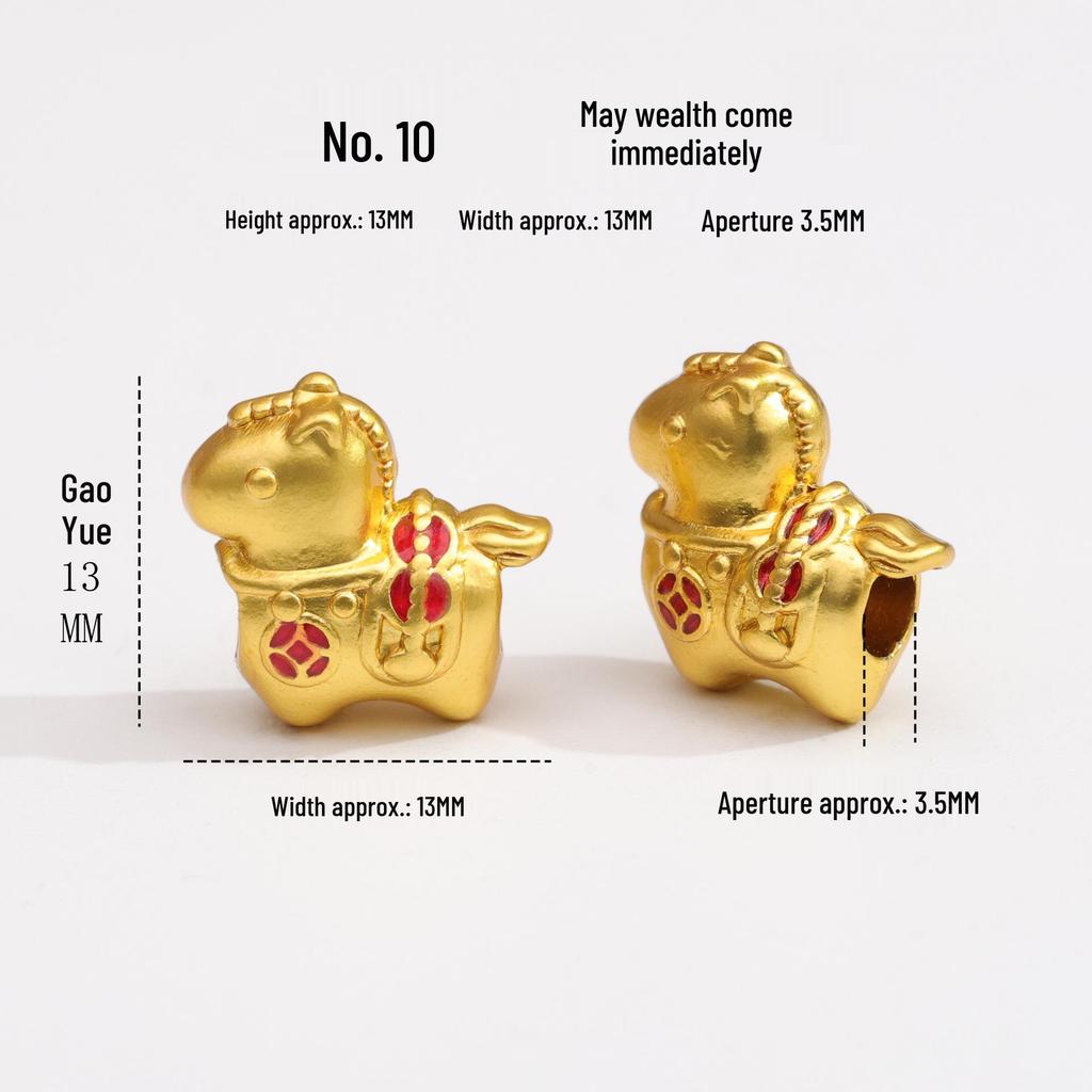 Year of the Horse High Color Retention Alloy Jewelry Accessories: Lucky Beaded Pendant Hand Rope Bracelet