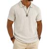 VEZFAA Damenmode, lässig, Sommer, Frühling, einfarbig, kurzärmelig, Polo-Ausschnitt, Blusen und Hemden