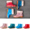 Women's Double Back Low Tube Non-Slip Rain Boots - Waterproof, Fashionable, Warm Cotton Lining, Ideal for Kitchen and Work.