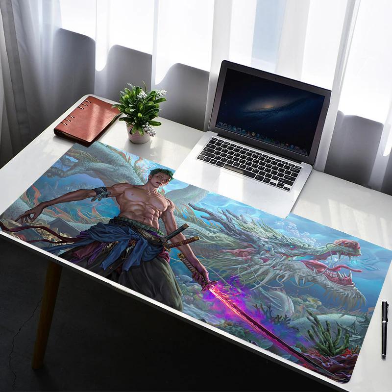 Mouse Pad PC Non Slip Rubber HD Mousepad Laptop Gamer Cabinet Keyboard Pad Office Computer One Piece Zoro Gaming Desk Mouse Mat