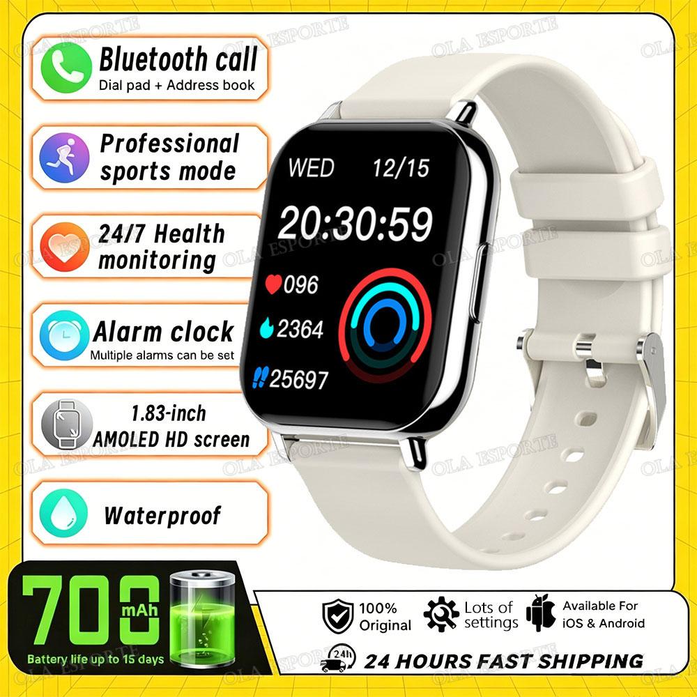 Upgraded Smart Watch Heart Rate Blood Oxygen/Pressure Sleep Monitoring Bluetooth Call Voice Assistant Sport Smartwatch HT30
