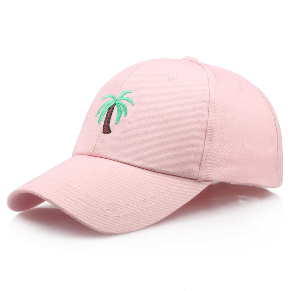 Men's Palm Tree Embroidery Baseball Cap Women Boy Coconut Tree Snapback Hip Hop Caps Outdoor Curved Black Cotton Dad Hat