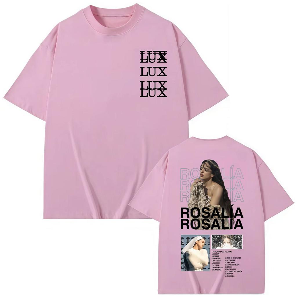 Singer Rosalia LUX Graphic T Shirts Men's Women's Fashion Aesthetic Short Sleeve T-shirt Cotton Oversized T-shirts