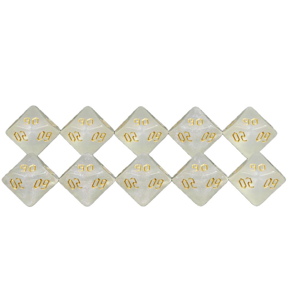 D10(00-90) Dice Set 10PCS for DND 10 Sided Dice Multi-sided Games Dices Desktop Polyhedral Set ,for Role Playing Game