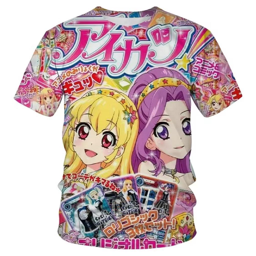 New summer style Japanese retro cartoon animation cute cover print T-shirt for men and women