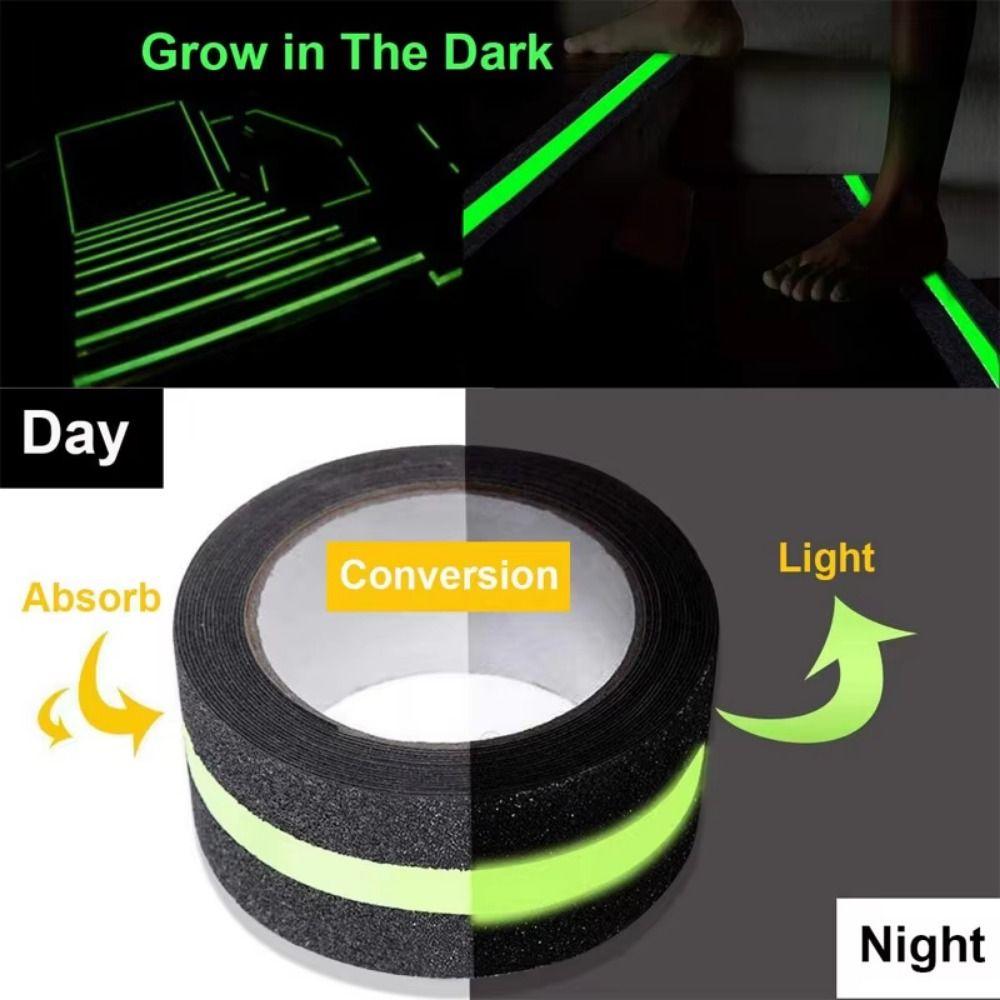 Green Stripe Traction Tape Glow In the Dark Non Skid Safety Tape Luminous Tape  Outdoor Use