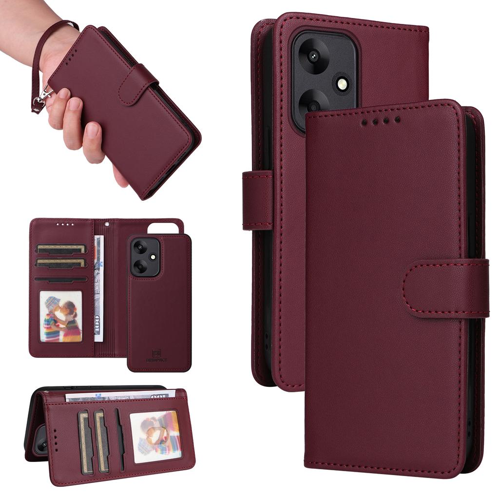 For Xiaomi Redmi 13C 5G/13C 4G/13R 5G/Poco M6 5G Magnetic Case BETOPNICE Detachable PU Leather Phone Cover with Strap