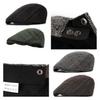 Beret Checkered Duckbill Retro Hat Vintage Men Woollen Cap Accessory Gift Adult