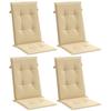 VidaXL Lot de 4 Coussins de Chaise à Dossier Haut, Oreillers de Balcon, Coussins de Sièges Patio Jardin Terrasse Extérieur, 4002422