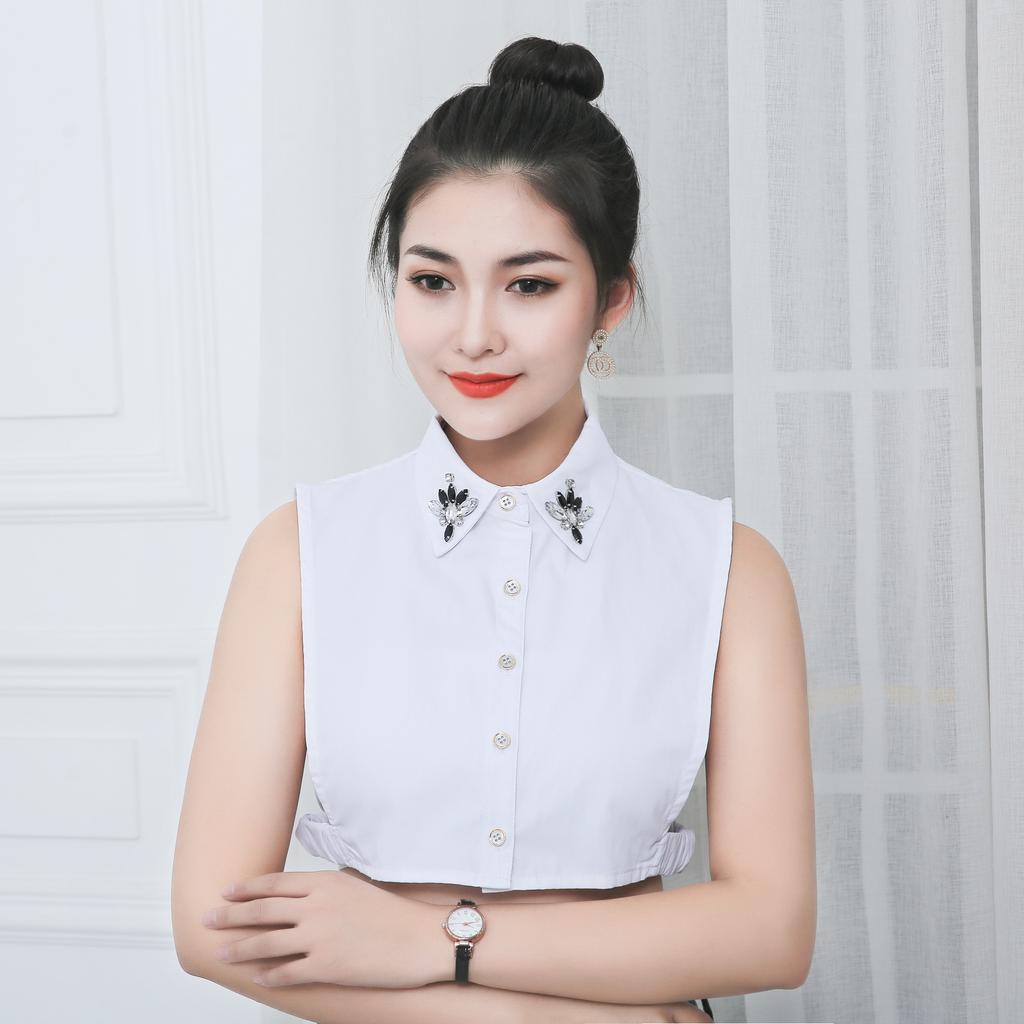 Versatile Fake Collar Blouse Fake Collar Rhinestone Shirt Season White Bead Decoration Fake Collar B118