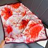 Women's Retro Fashion Mulberry Silk Feel Square Scarf - Summer Faux Satin, Sun Protection, 90cm