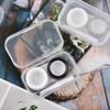 1pcs Candy Color Contact Lens Cases Simple Transparent Portable Eye Contacts Lenses Holder Box Case with Tweezers Wearing Tools