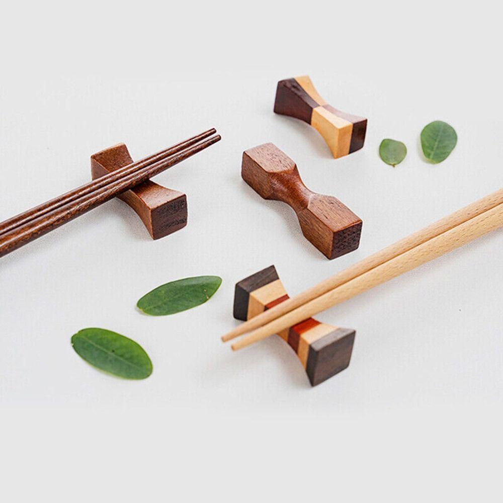 6Pcs Japanese Style Fork Wooden Chopstick Rest Chopstick Holder Kitchen Tableware Chopstick Pillow