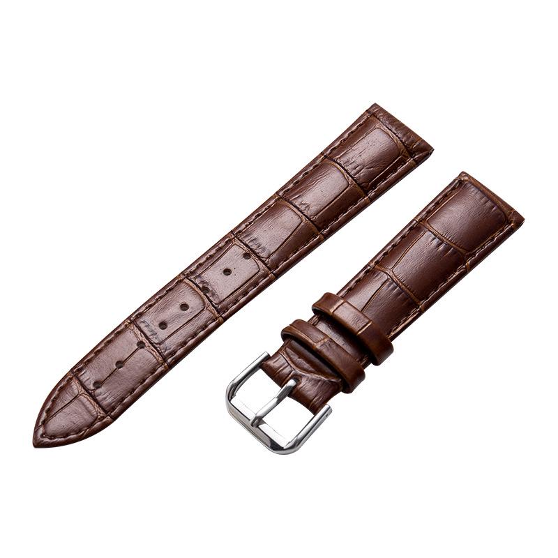 Premium Echtleder Kalbsleder Bambusmuster Uhrenarmband mit Dornschließe