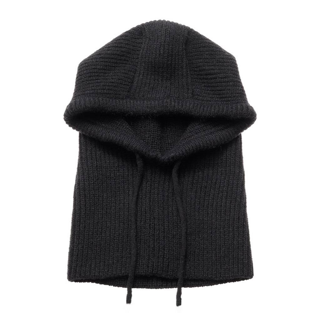 

Вітрозахисний Балаклава Шапка В язана Жіноча Голова Капюшон Модна Лижна Маска Шапки Для вулиці чорний