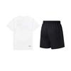 Li-Ning Plain Round Neck Pullover Short Sleeve T-Shirt Logo Simple Lightweight Comfortable Breathable Shorts Casual Sports Suit YTST081-2+AKSV843-1