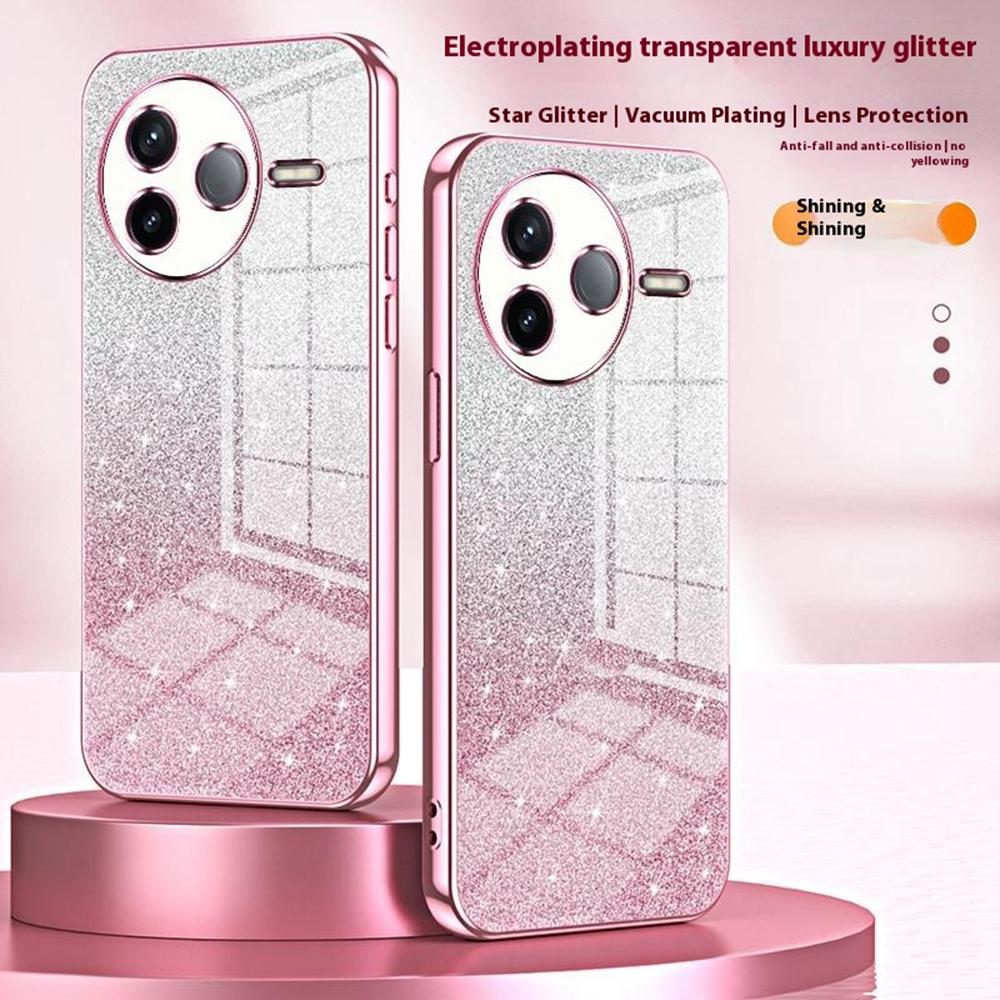 For Xiaomi Poco F7 Pro 5G/Redmi K80 5G Case Electroplating Gradient Glitter TPU Phone Cover