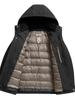 LOMON Men's Thickened Hooded Down Jacket - Removable Lining, Warm Winter Outerwear for Dad