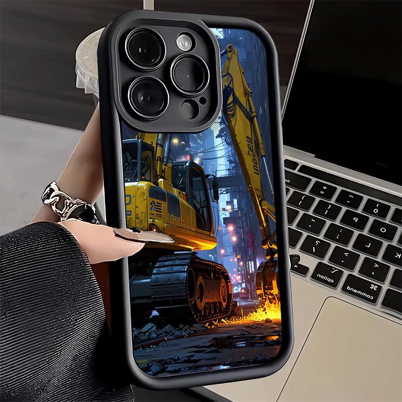 Phone Case for iPhone 17 Air 16E 15 16 Pro Max Excavating Machinery Cool Cover 14 Plus 13 12 Mini Soft Shell Silicone Fundas