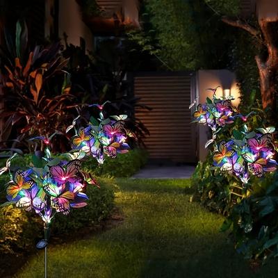 1pcs Solar Butterfly Tree, Outdoor Decorative Solar Light Garden Lights for Yard,Lawn,Patio,Multi-Color,IP65,600mAh Battery