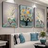 3pcs Abstract Poster Chinese Feng Shui Golden Rich Tree Print Wall Art Canvas Painting Art for Living Room Cuadros Decoration