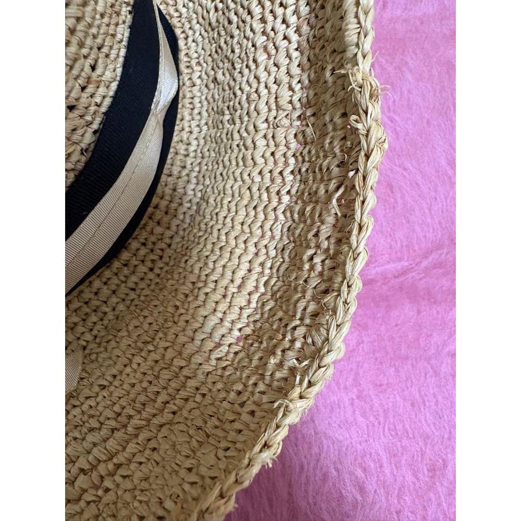 Used CA4LA Kashira raffia hat with cotton ribbon silk