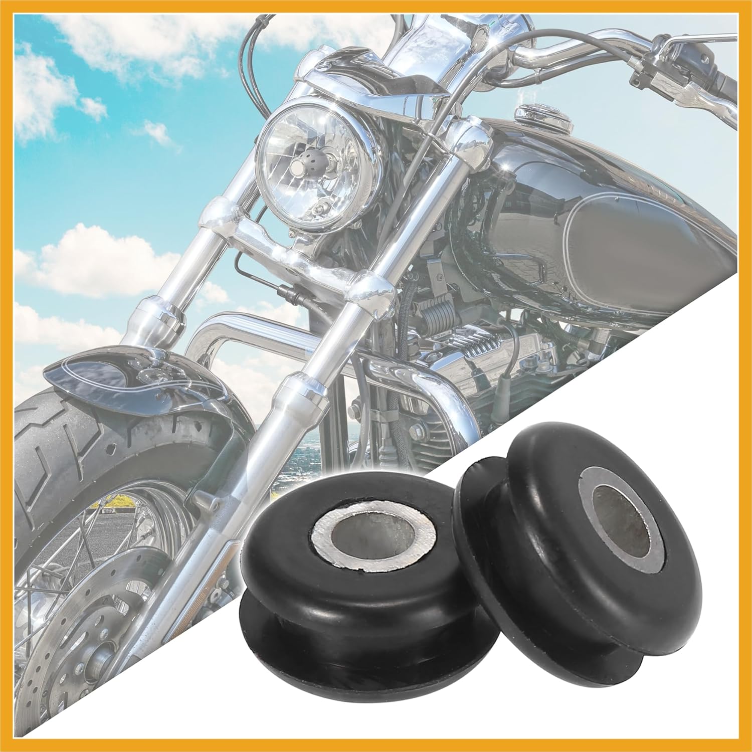 

6pcs Motorcycle Flat Side Tank Mounts Rubber 11447 and 5775 for Harley Davidson Softail 1984-1999 Replacement