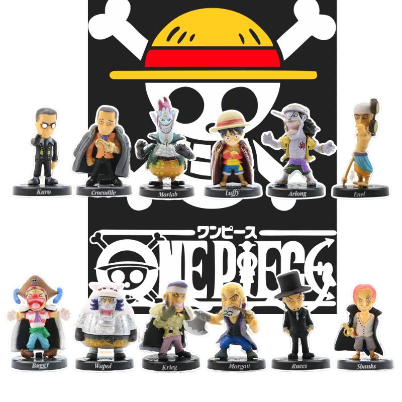 12pcs One Anime Piece Luffy Figure Model Toy Ornament Decor Gift Collection Set