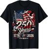 Summer 100% Polyester T-shirt - Retro Flag - Men's and Women's T-shirt - 250th Anniversary of the United States - Short Sleeve