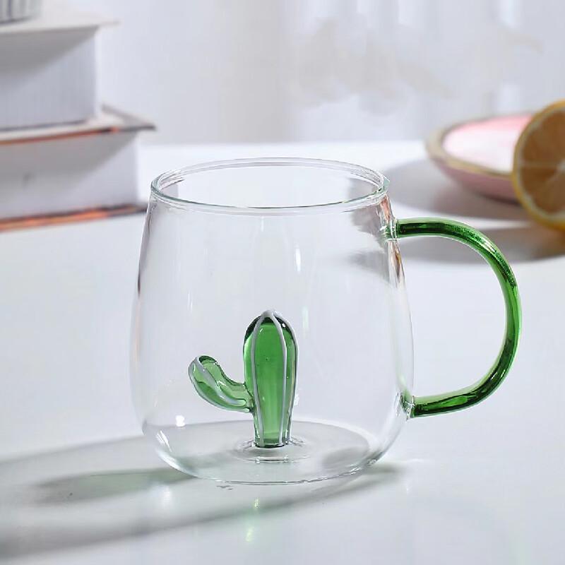 Shangqi Creative 3D Glass Mug with Color Handle