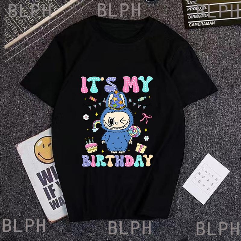 

Летняя новая хлопковая футболка для родителей и детей Labu для мужчин и девочек, детская футболка, с короткими рукавами, дышащая и впитывающая пот L