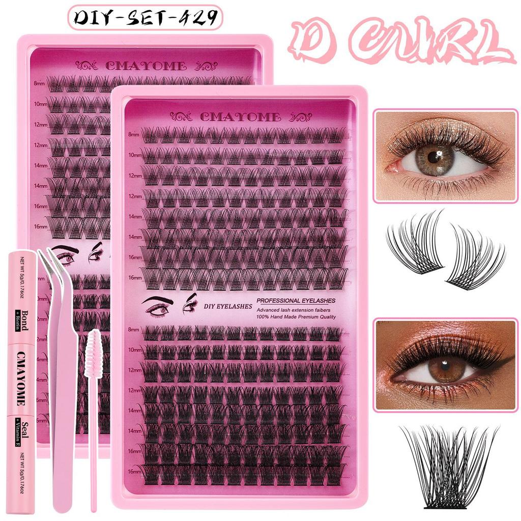 Single Cluster 192 Clusters C Song False Eyelash Set 8-18Mmdiy Segmented Grafting Thick Eyelashes
