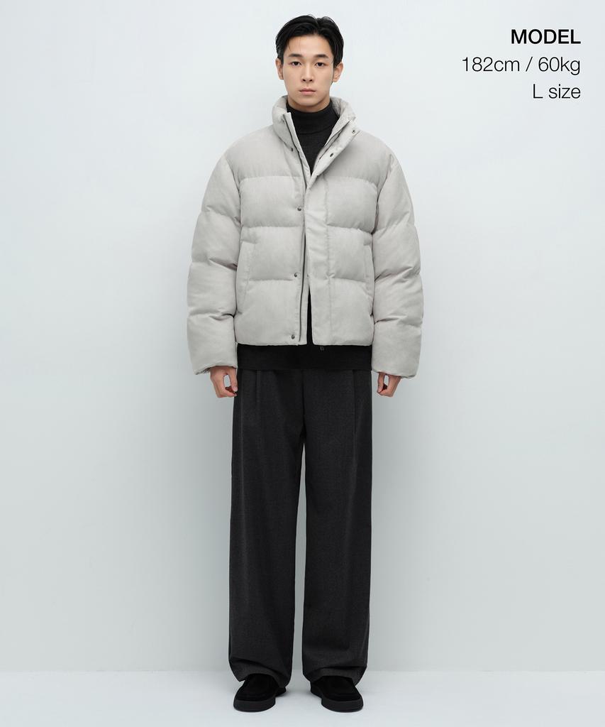 Musinsa Standard Daily Puffer Synthetic Suede Short Padded Jacket [Dusty Cream]