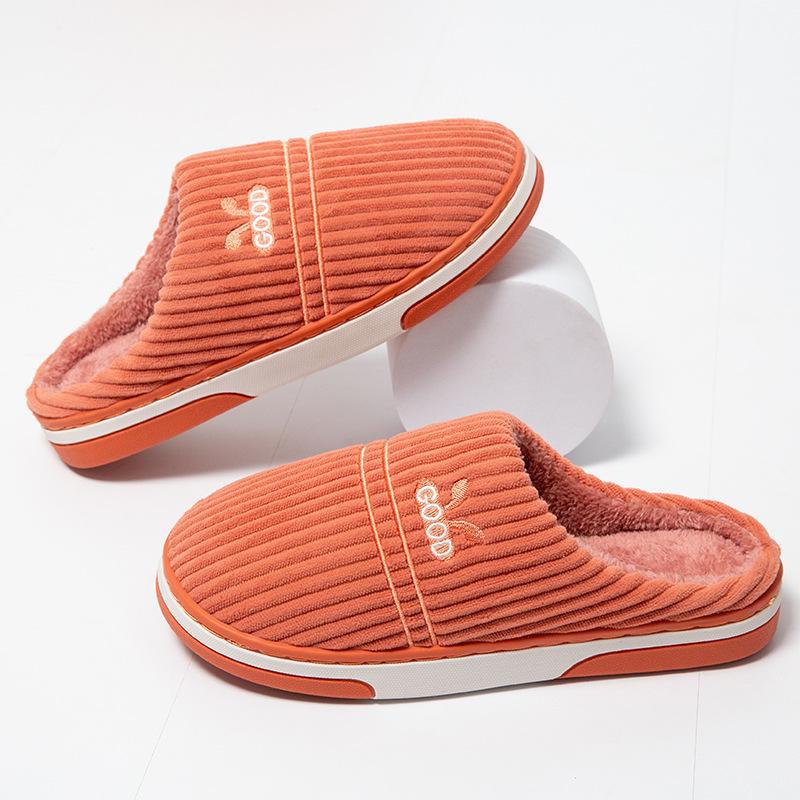 Damen Flauschige Rutschfeste Indoor Baumwollpantoffeln: Warm, dicker Boden für den Winter