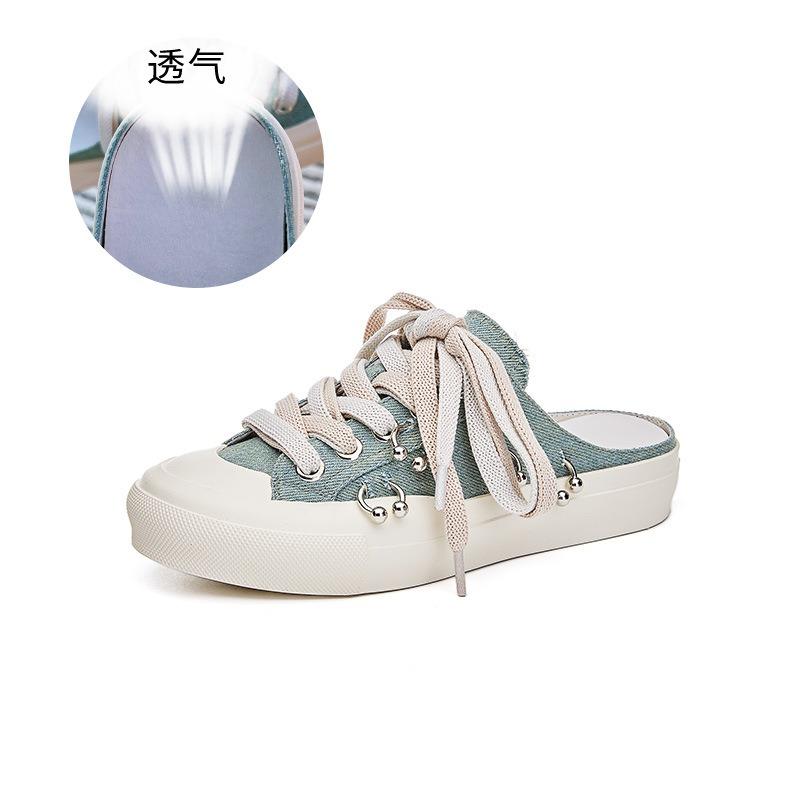 

New bag head slippers summer women s shoes casual flat sandals fashion wear women s high-end sense casual half drag 40 зелёный