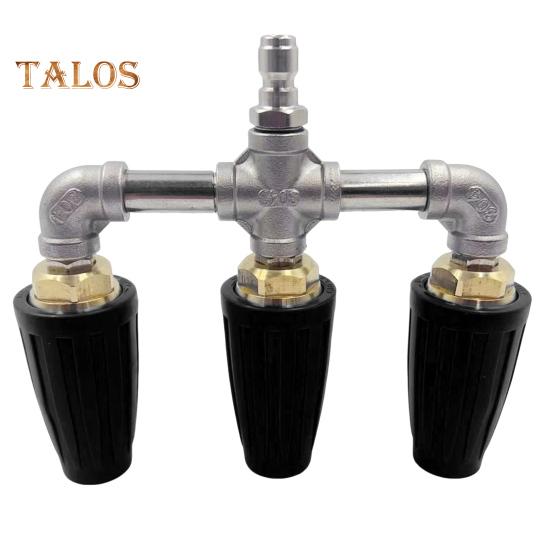 

Турбонасадка для мойки высокого давления 4-в-1 4000 фунтов на кв. дюйм, вращающаяся на 360 градусов, быстроразъемная турбонасадка для мойки высокого давления A чёрный