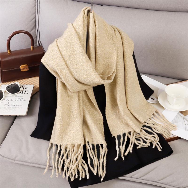 Luxury 2 Colours Cashmere Scarf Women Autumn Winter Shawl Pashmina Handkerchief Lady Pareo Soft Outdoor Windproof Travel Bufanda