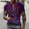 Men Women Colorful Glitter 3D Printed Men T-shirt Summer Fashion Casual Oversize Short Sleeve Street Style Tops