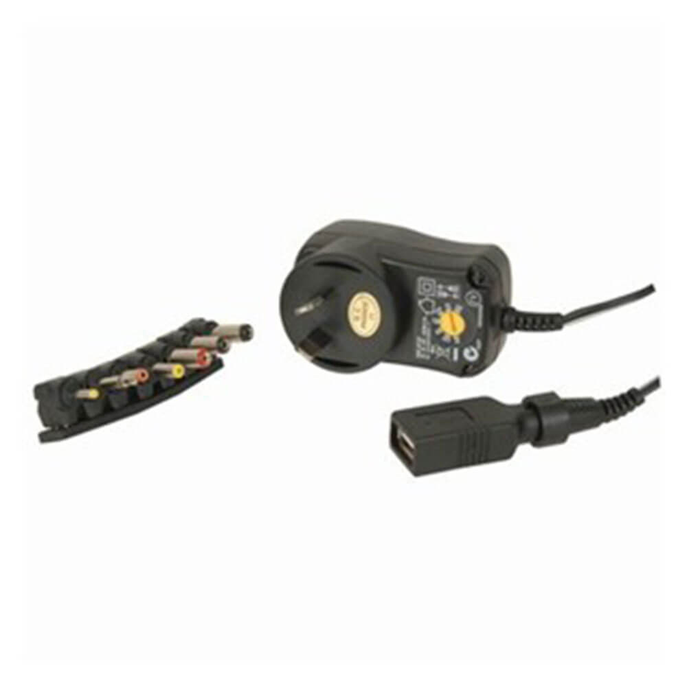 Jaycar Netzteil mit 7 Steckern und USB (3-12VDC) (27W)