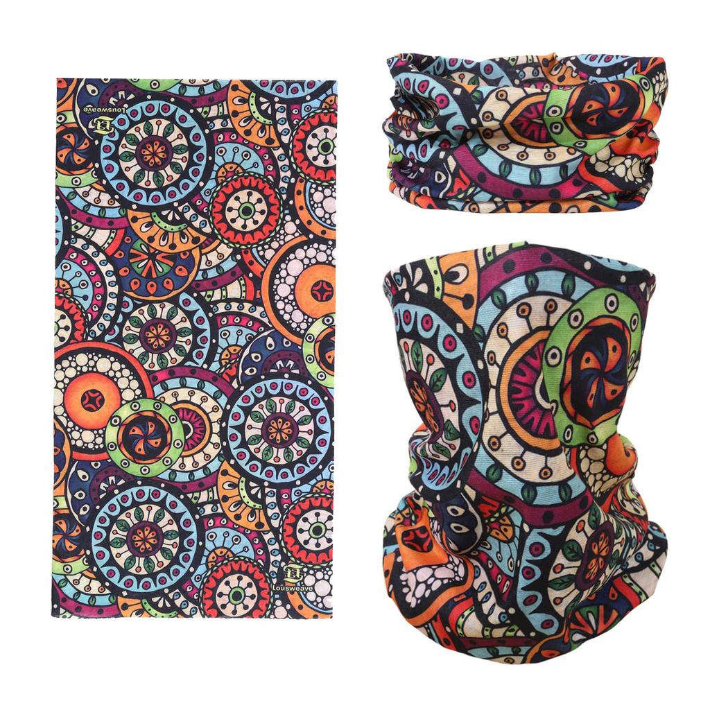 4 Headband Bandana Balaclava Half Face Mask Shield Head Hair Scarf Neck Gaiter Hat Multipurpose for Women and and Bohemian and [SMEHCF] Men.